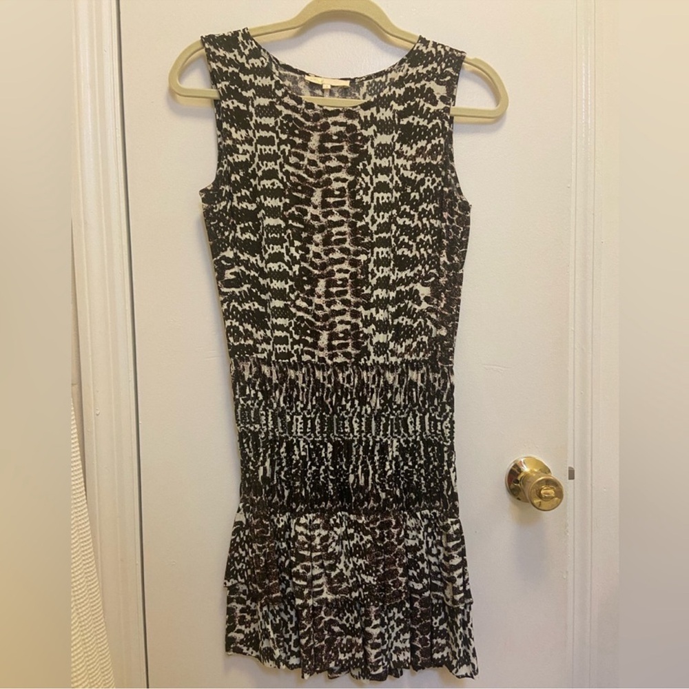 Maje animal leopard print ruched dress azalea